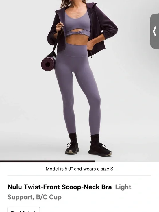 Lululemon set Nulu Twist Front Scoop Neck Bra/Align leggings 25 with back twist - Picture 3 of 5